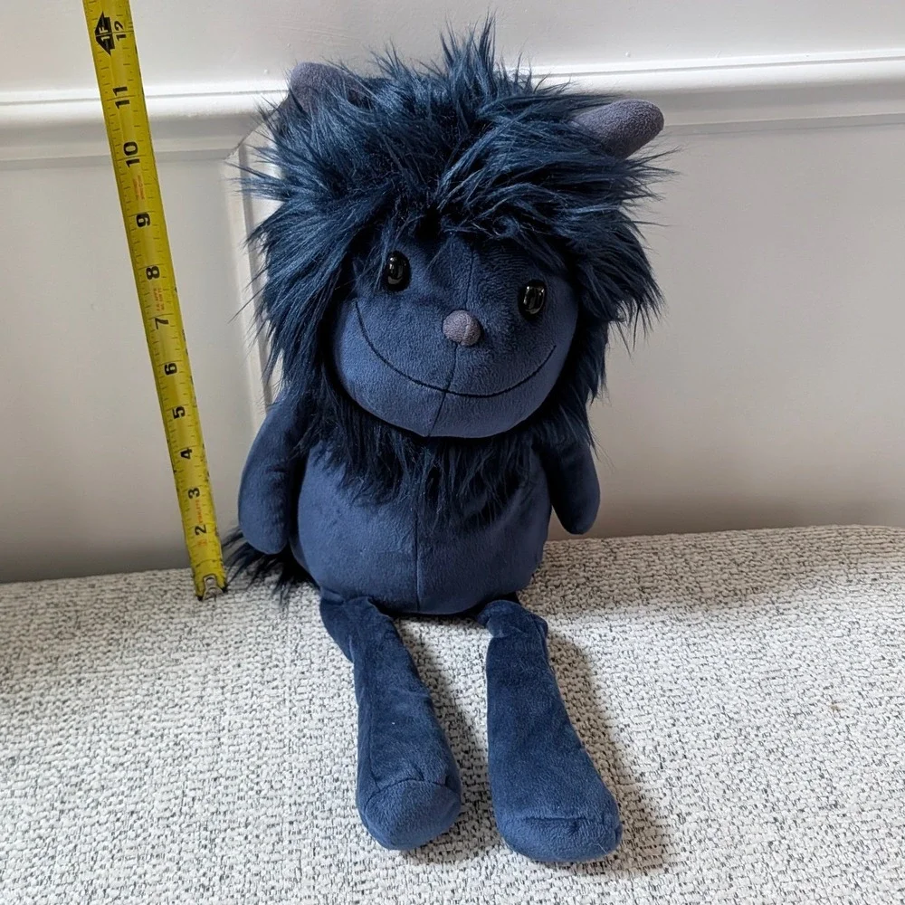 Jellycat Luda Navy Blue Monster Plush Stuffed Animal Shaggy Mane